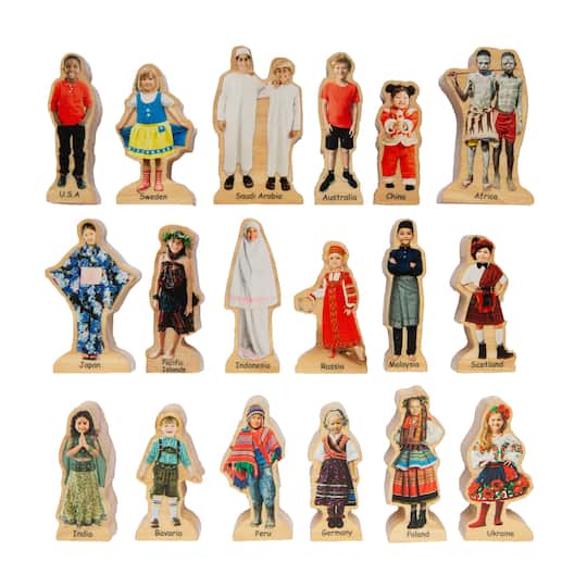 The Freckled Frog People Around the World Wooden Blocks Set